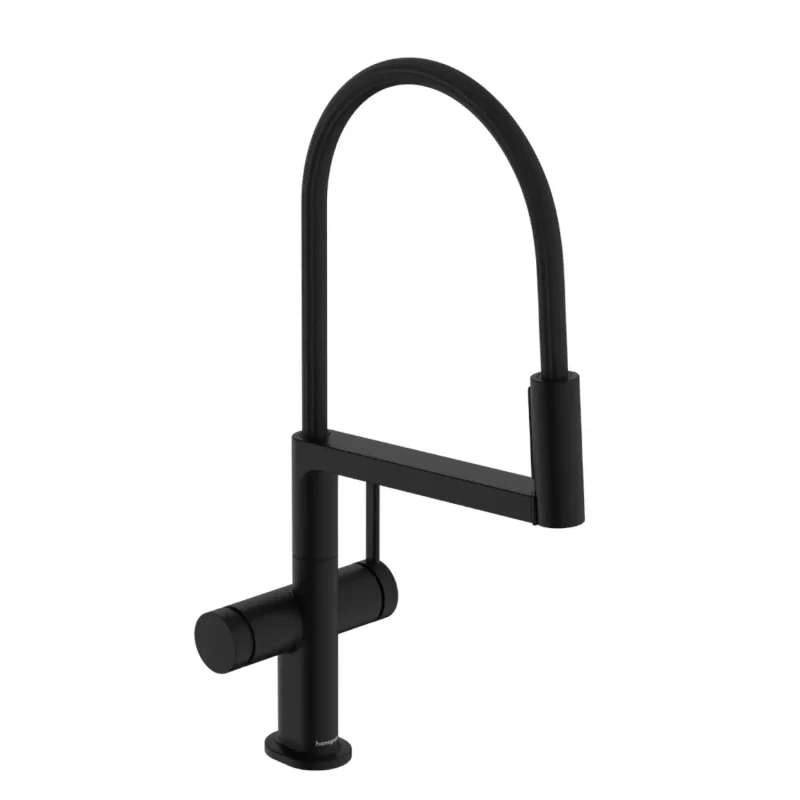 Hansgrohe Talis Select M54 PowderSpray - virtuves izlietnes maisītājs ar elastīgu roku un dušu, EcoSmart, matēti melns 72861670