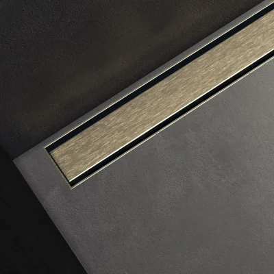 I-Drain Plano - nerūsējošā tērauda reste dušas paliktnim Pro, PVD virsma, garums 80 cm, gaiši zelta IPRO0800WG