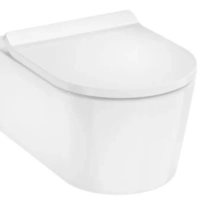 Hansgrohe EluPura S - pie sienas stiprināms WC ar SoftClose sēdekli, Rimless, AquaHelix Flush, EcoSmart, balta 60344450