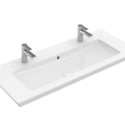 Villeroy & Boch Venticello - mēbeļu izlietne 120x50 cm, ar pārplūdi, 2 jaucējkrāna caurumiem, Alpu balts 4104CK01