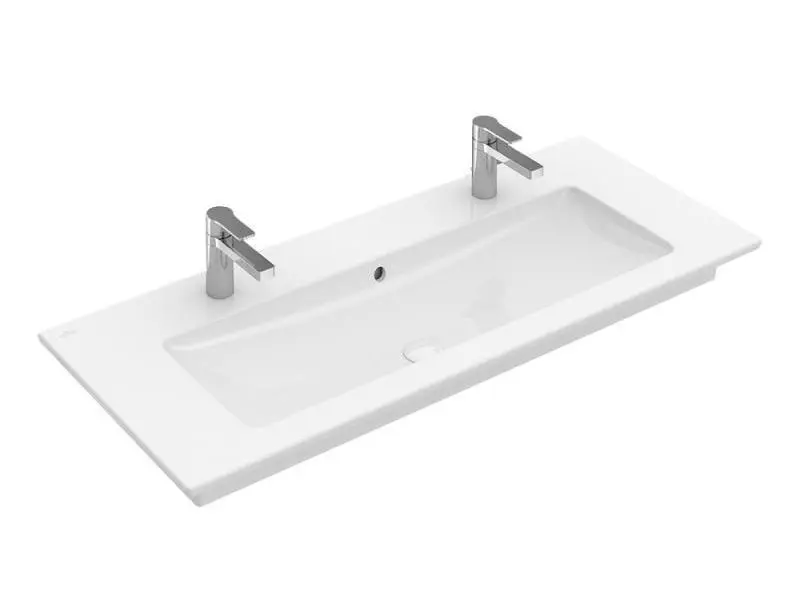 Villeroy & Boch Venticello - mēbeļu izlietne 120x50 cm, ar pārplūdi, 2 jaucējkrāna caurumiem, Alpu balts 4104CK01