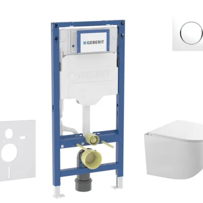 Geberit Duofix - priekšsienas elementa komplekts, Gaia WC ar SoftClose sēdekli un Sigma20 vadības plati, balts/hroms SANI11CA3118B