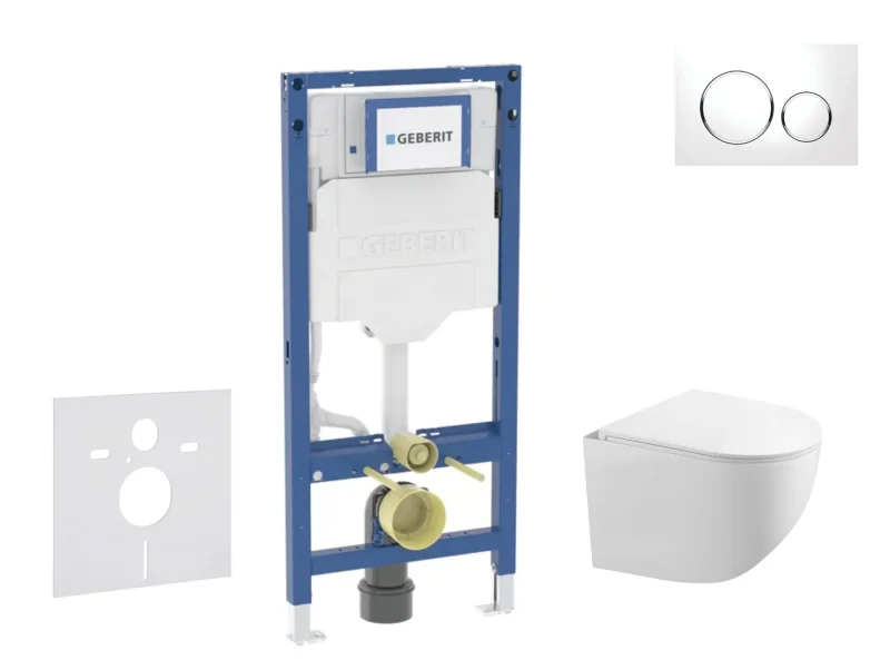 Geberit Duofix - priekšsienas elementa komplekts, Gaia WC ar SoftClose sēdekli un Sigma20 vadības plati, balts/hroms SANI11CA3118B