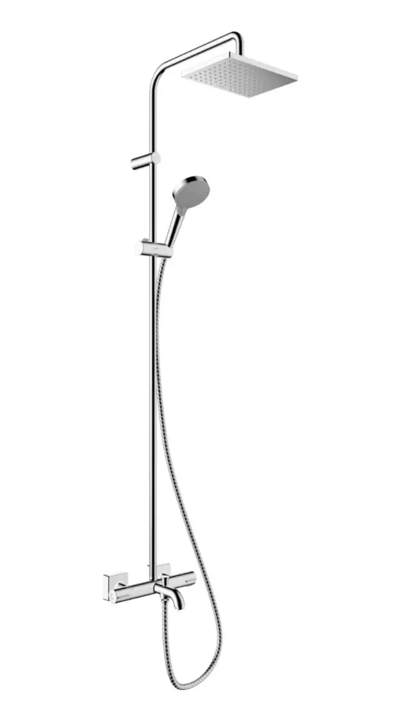 Hansgrohe Vernis Shape - dušas komplekts Showerpipe 230 ar vannas termostatu, hromēts 26284000