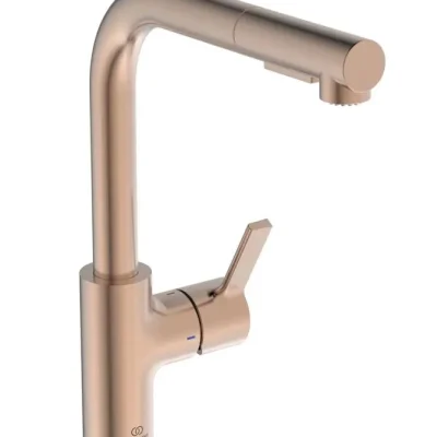 Ideal Standard Gusto - virtuves izlietnes maisītājs ar izvelkamu dušu, Sunset Rose BD420J4
