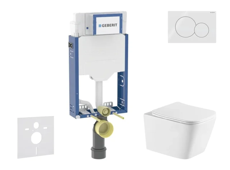 Geberit Kombifix - komplekts, priekšsienas elements, Arkas I-WC ar Softclose sēdekli un Sigma01 vadības plati, alpu balts SANI15CA3164