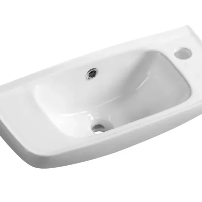 Aqualine Small - iebūvējama roku mazgāšanas izlietne 51x22 cm, ar 1 jaucējkrāna caurumu labajā pusē, balta 10TP70051