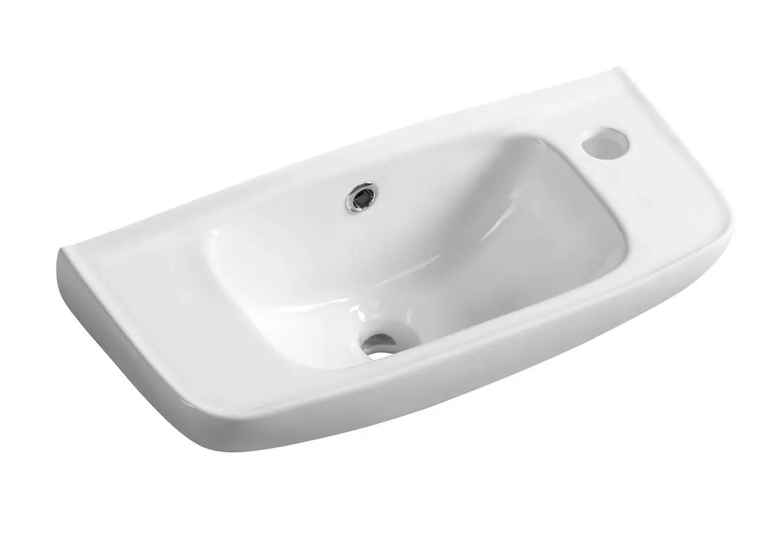 Aqualine Small - iebūvējama roku mazgāšanas izlietne 51x22 cm, ar 1 jaucējkrāna caurumu labajā pusē, balta 10TP70051