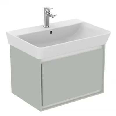 Ideal Standard Connect Air - izlietnes skapītis Cube 65 cm, 58x41x40 cm, gaiši pelēks spīdīgs/balts matēts E0847EQ