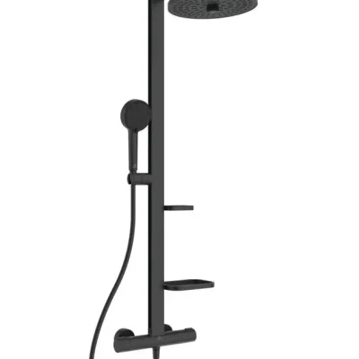 Ideal Standard ALU+ - dušas komplekts ar termostatu, diametrs 26 cm, 2 strūklas veidi, zīda melns BD583XG