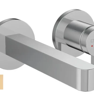 Hansgrohe Finoris - zemapmetuma izlietnes maisītājs ar noteces komplektu, 2 caurumu montāža, EcoSmart, birstēta bronza 76051140