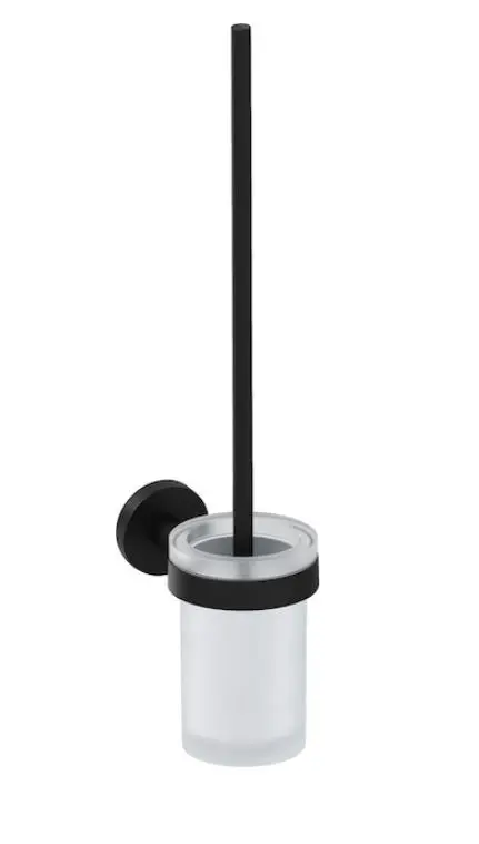 Jika Mio Style - WC birste ar turētāju, montāža pie sienas, stikls/melns matēts H3842F17160001