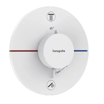 Hansgrohe ShowerSelect Comfort - zemapmetuma termostata maisītājs, 2 patērētājiem, balts matēts 15554700