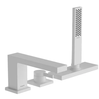Hansgrohe Tecturis E - vannas maisītājs vannas malai, 3 caurumu montāža, sBox, balts matēts 73443700