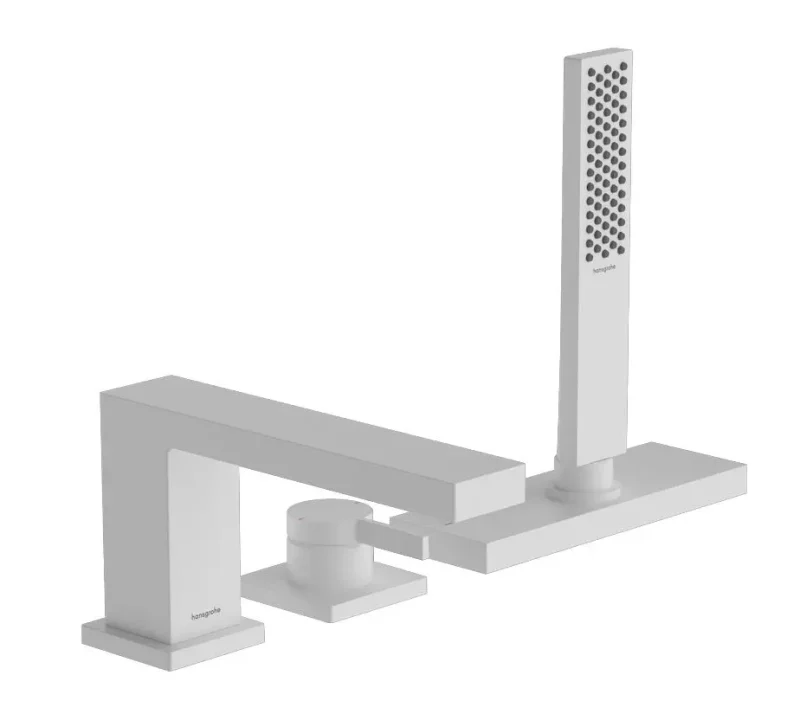 Hansgrohe Tecturis E - vannas maisītājs vannas malai, 3 caurumu montāža, sBox, balts matēts 73443700