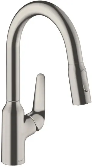 Hansgrohe Focus M42 - virtuves izlietnes maisītājs M4216-H180 ar izvelkamu trauku dušu, sBOX, nerūsējošais tērauds 71821800