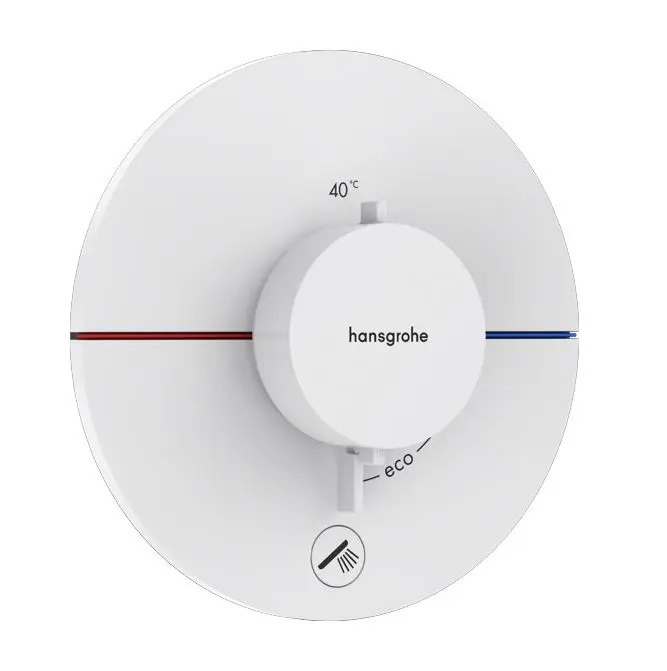 Hansgrohe ShowerSelect Comfort - zemapmetuma termostata maisītājs, matēti balts 15562700