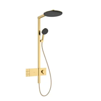 Hansgrohe Raindance Alive S - dušas komplekts ar termostatu, diametrs 30 cm, 3 strūklas veidi, pulēta zelta apdare 24595990