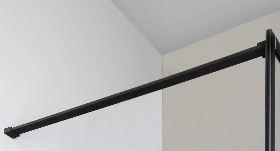 Gelco Cure Black - balsts dušas sienai, 1400 mm, matēti melns CBSB140