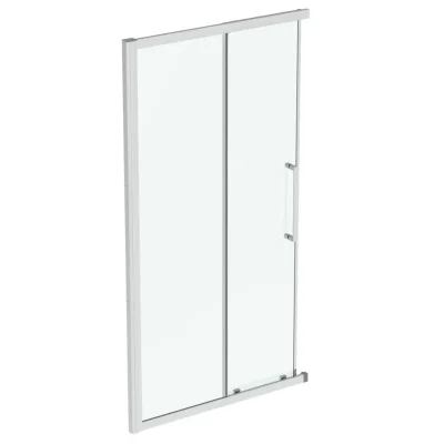 Ideal Standard i.Life - bīdāmās dušas durvis, divdaļīgas 110 cm, silver bright/caurspīdīgs stikls T4858EO