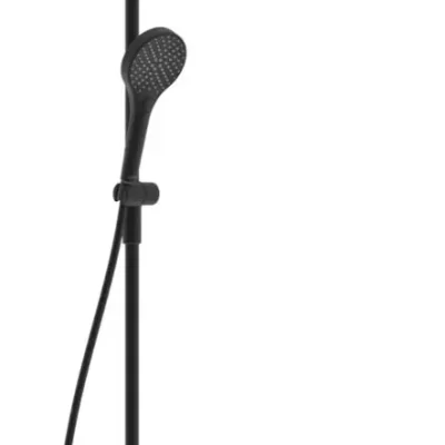 Hansa Viva - dušas komplekts ar termostatu, diametrs 25 cm, 3 strūklas veidi, matēti melns 6515920133