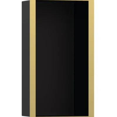 Hansgrohe XtraStoris Individual - sienas niša ar dizaina rāmi, 30x15x10 cm, melns matēts/pulēta zelta apdare 56095990