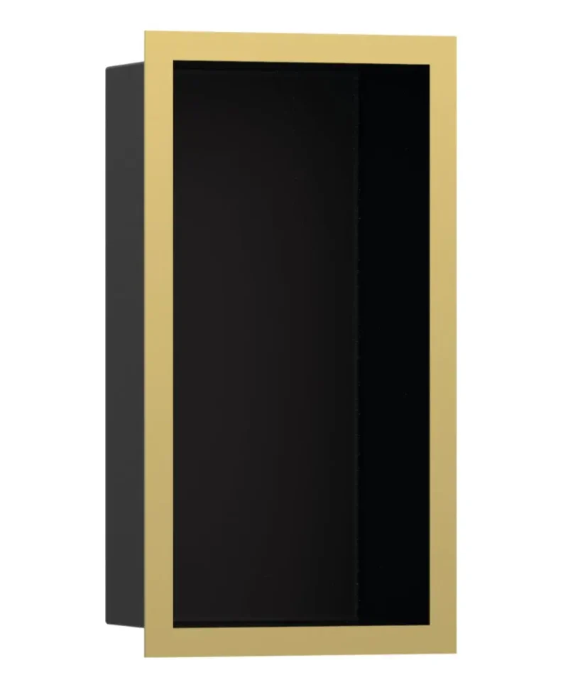 Hansgrohe XtraStoris Individual - sienas niša ar dizaina rāmi, 30x15x10 cm, melns matēts/pulēta zelta apdare 56095990