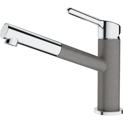 Franke Orbit - virtuves izlietnes maisītājs FC 3055.084 ar izvelkamu uzgali, hromēts/akmens pelēks 115.0623.141