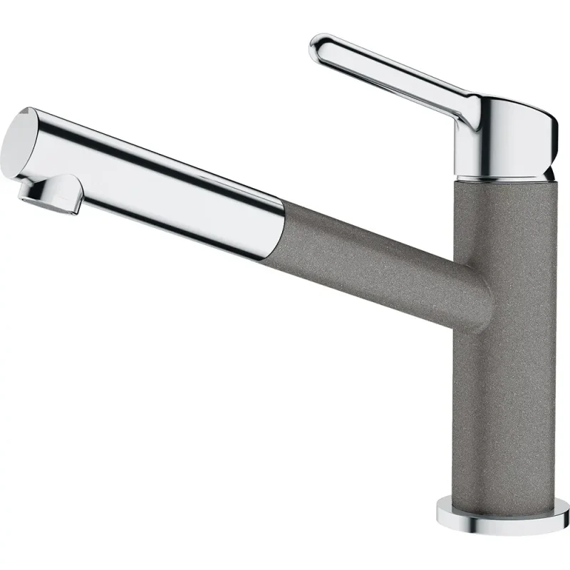 Franke Orbit - virtuves izlietnes maisītājs FC 3055.084 ar izvelkamu uzgali, hromēts/akmens pelēks 115.0623.141