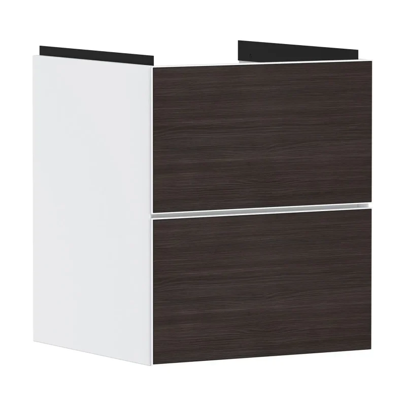 Hansgrohe Xevolos E - izlietnes skapītis 58x48x48 cm, 2 atvilktnes, matēti balts/tumšs ozols 54172730