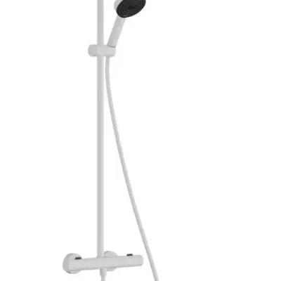 Hansgrohe Pulsify S Puro - dušas komplekts ar termostatu, diametrs 26 cm, 3 strūklu veidi, matēti balts 24236700