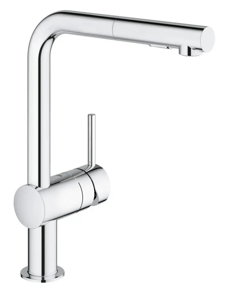 Grohe Minta - virtuves izlietnes maisītājs ar izvelkamu trauku dušu, hromēts 30274000