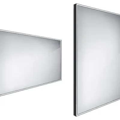 Nimco spogulis - spogulis ar LED apgaismojumu, 120x70 cm, alumīnijs/melns ZPC 13006-90
