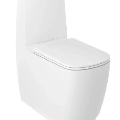 Kludi Resa S - WC kombinētā bļoda, Vario izvads, Rimless, Spiralflush, matēti balts 27WCB0153