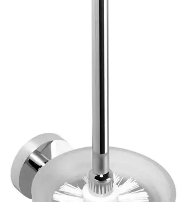 Sapho X-Round - tualetes birste ar turētāju, montāža pie sienas, piena stikls / hromēts XR303