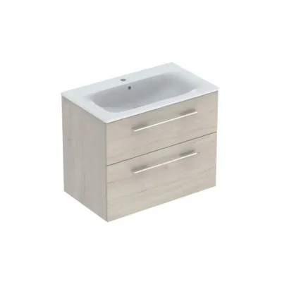 Geberit Selnova Square - izlietnes skapis 64x54x48 cm, ar izlietni, 2 atvilktnēm, gaišs Nuss Hickory 501.243.00.1