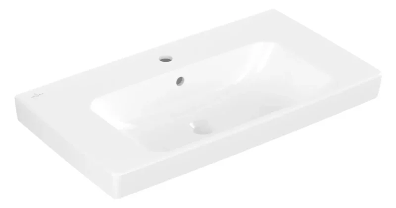 Villeroy & Boch Architectura - izlietne 80x45 cm, ar pārplūdi, caurumu jaucējkrānam, Alpu balta 4A878001