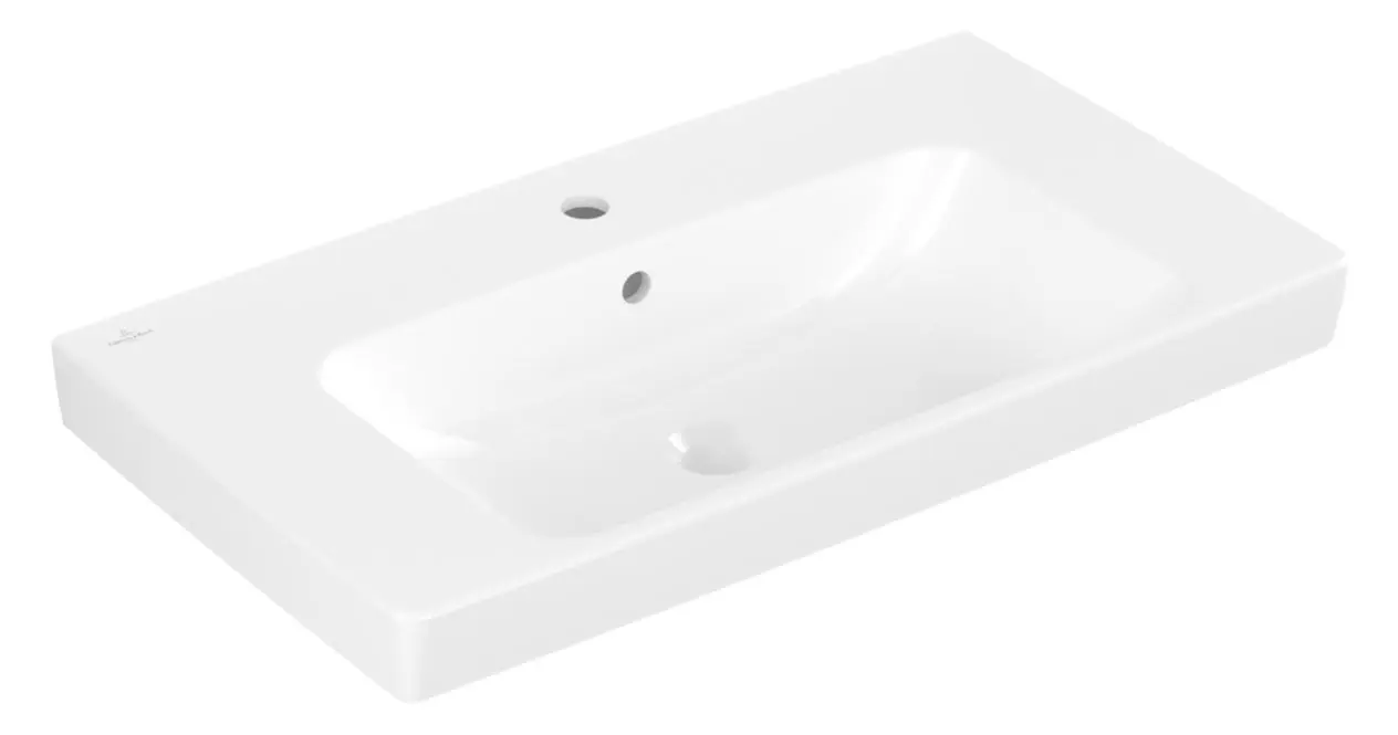 Villeroy & Boch Architectura - izlietne 80x45 cm, ar pārplūdi, caurumu jaucējkrānam, Alpu balta 4A878001