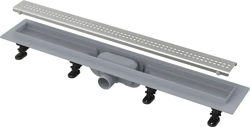 Alcadrain dušas notekas - dušas paliktnis Simple 75 cm, ar apmali perforētam režģim, komplektā režģis, nerūsējošā tērauda matējums APZ9-750M