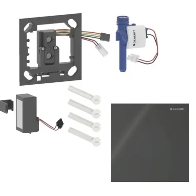 Geberit - Elektroniskā pisuāra skalošanas vadība tips 40, darbība ar baterijām, Bluetooth, stikls/melns 116.034.SJ.1