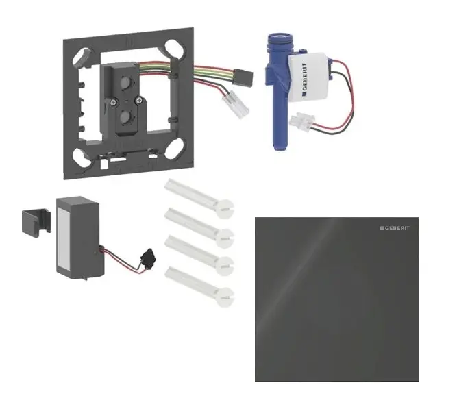 Geberit - Elektroniskā pisuāra skalošanas vadība tips 40, darbība ar baterijām, Bluetooth, stikls/melns 116.034.SJ.1