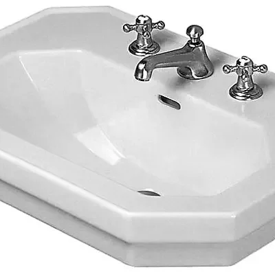 Duravit 1930 - izlietne ar pārplūdi, 70x50 cm, balta - 1 caurums jaucējkrānam, ar WonderGliss 04387000001