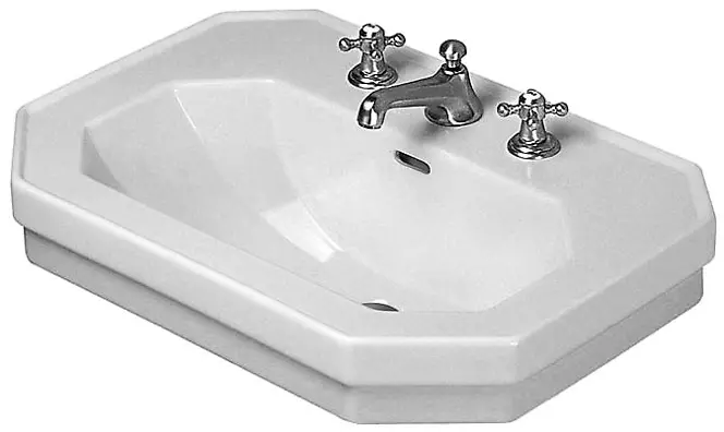 Duravit 1930 - izlietne ar pārplūdi, 70x50 cm, balta - 1 caurums jaucējkrānam, ar WonderGliss 04387000001