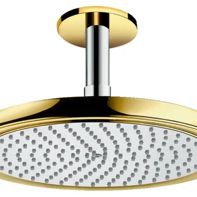 Hansgrohe Raindance Classic - galvas duša 240 Air, 1 strūklas veids ar 10 cm griestu izvadu, hroms/zelts 27405090