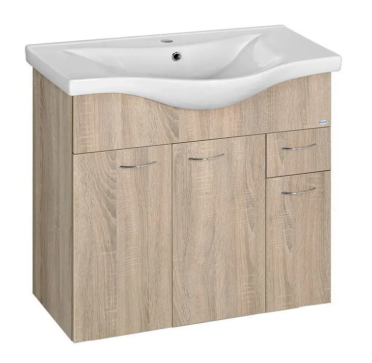Aqualine Keramia Fresh - izlietnes skapītis 75x74x35 cm, Platīna ozols 50083
