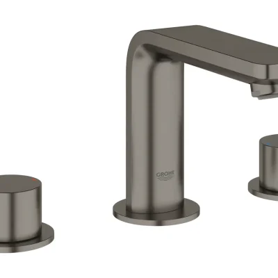 Grohe Lineare - izlietnes maisītājs ar noteces komplektu, 3 atveru montāža, Hard Graphite birstēts 20304AL1