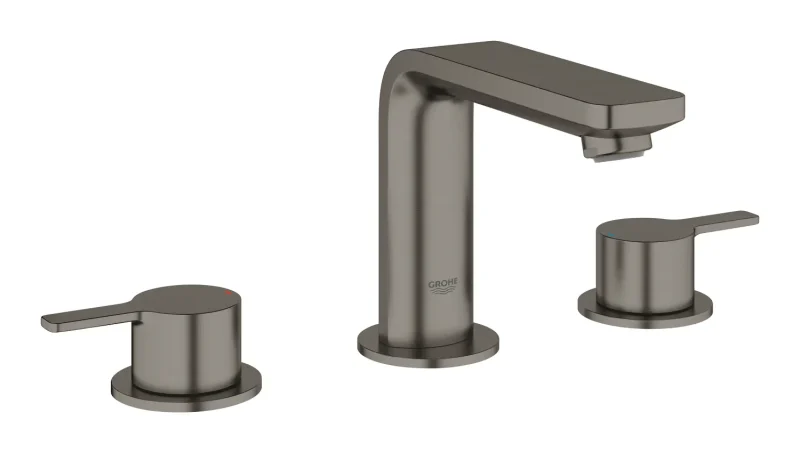 Grohe Lineare - izlietnes maisītājs ar noteces komplektu, 3 atveru montāža, Hard Graphite birstēts 20304AL1