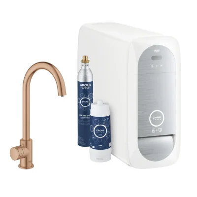 Grohe Blue Home - virtuves izlietnes ventiļis Mono Connected ar dzesēšanas iekārtu un ūdens filtru, Warm Sunset birstēts 31498DL1