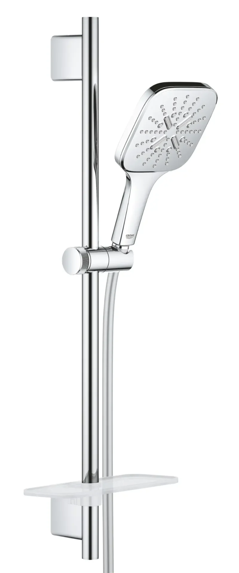 Grohe Rainshower SmartActive Cube - dušas stieņa komplekts 130 9,5 l/min, 3 strūklas veidi, 60 cm stienis un šļūtene, hroms 26584000