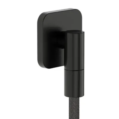 Hansgrohe FixFit Fine Q - sienas pieslēguma līkums, melns hroms birstēts 28884340